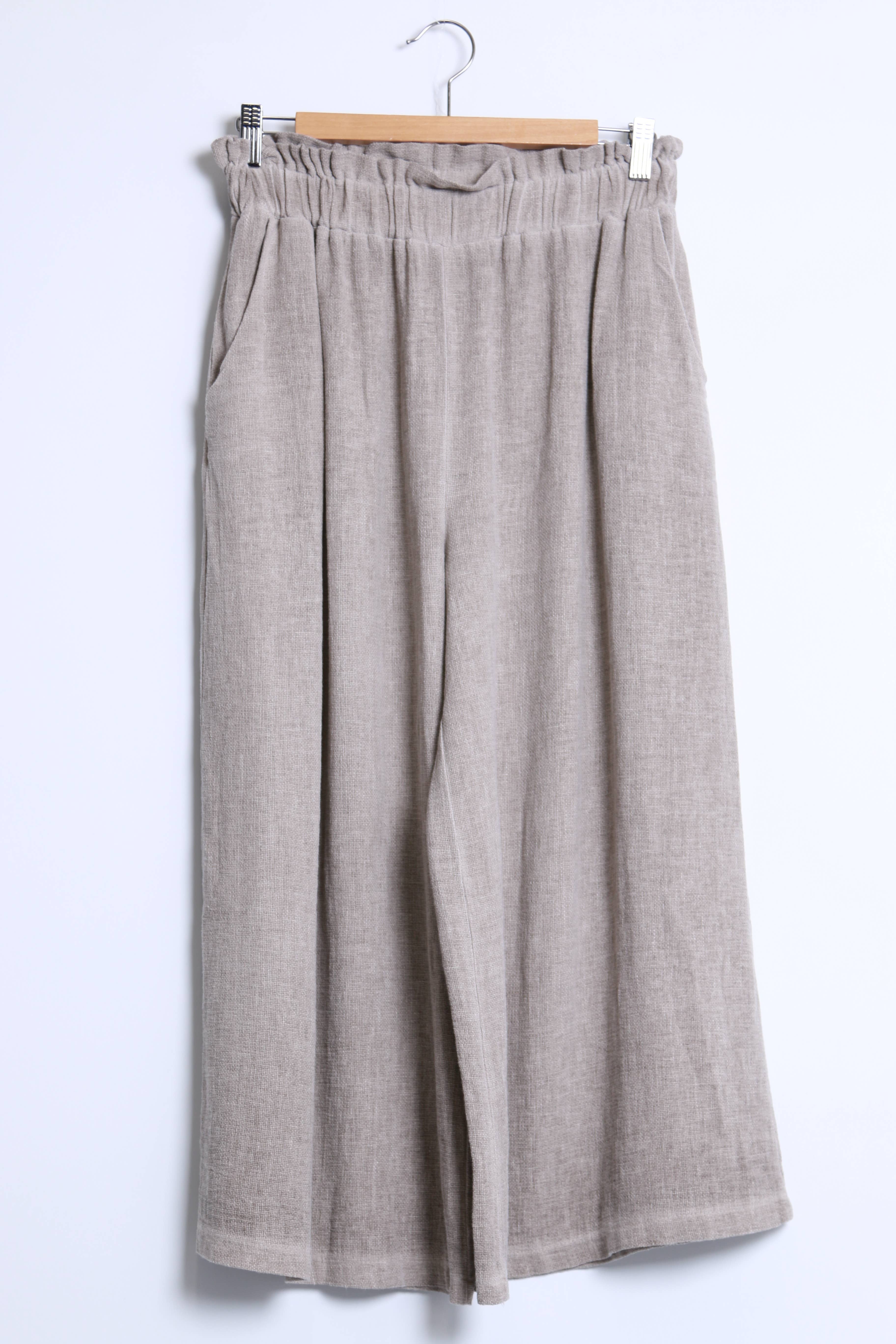 Shyloh - Wholesale Pants - Women's - Mid-length wide pants in cotton linen 206518