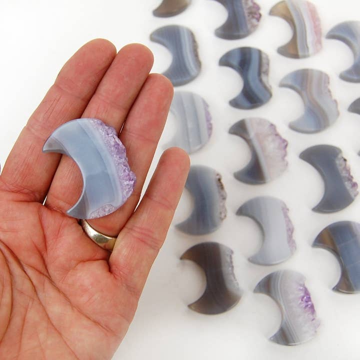 Rock Paradise - Wholesale Individual Charm/Pendant - Crystal Druzy Amethyst Moon Pendant - Spiritual Stone4