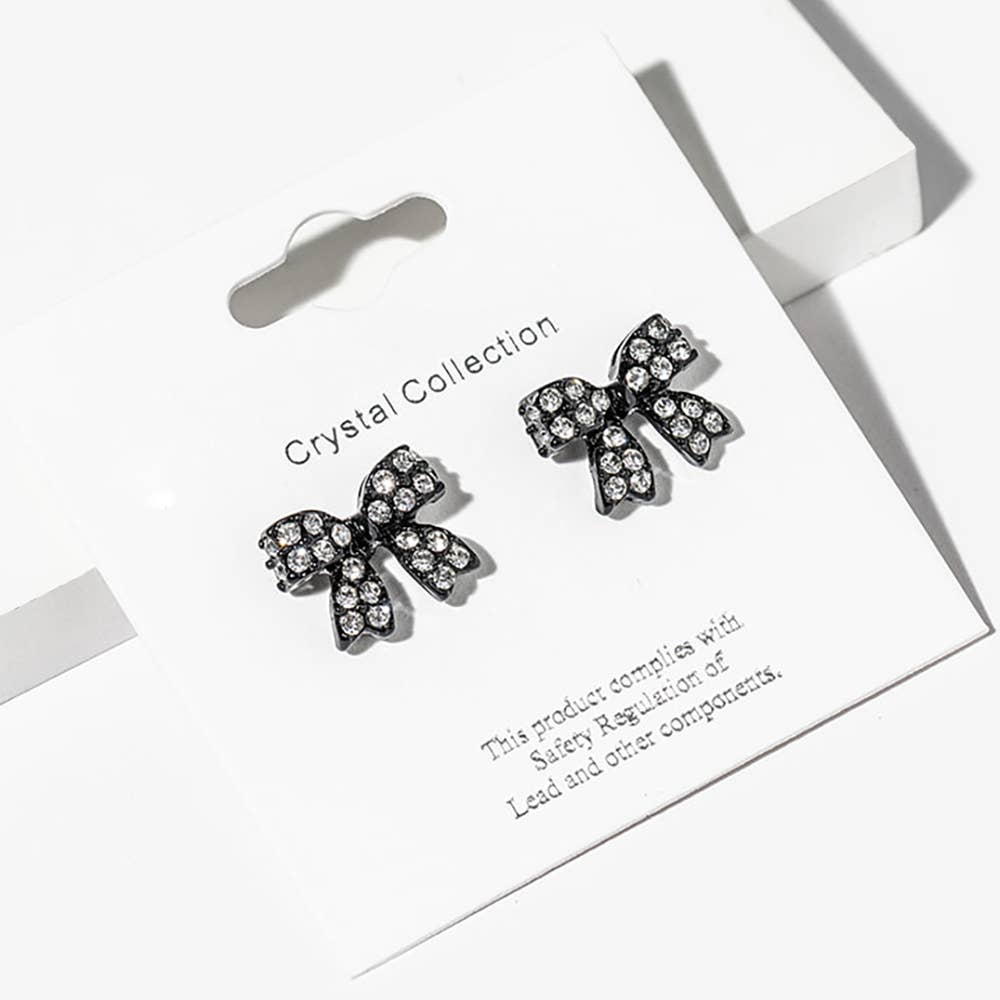 Sensibling Corp. - Vente Clous d'oreille - Boucles d'oreilles clous nœud en strass cristal8