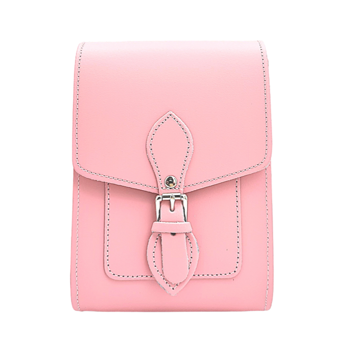 Zatchels - Wholesale Crossbody Bag - Women's - Handmade Leather Festival Phone Bag - Pastel Pink1