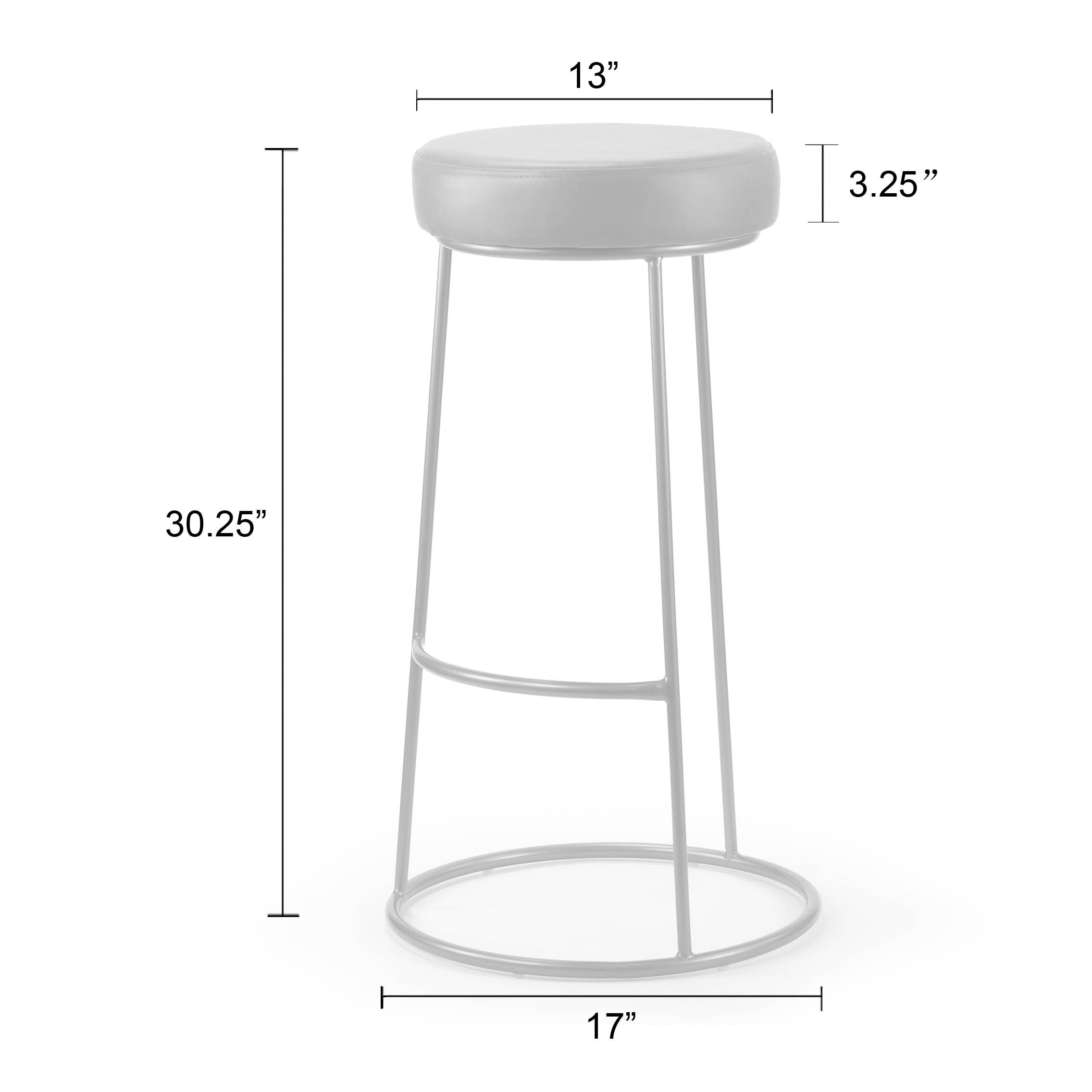 Glamour Home - Wholesale Stool - Set of 2 Amie Backless Bar Stools with Gunmetal Frame6