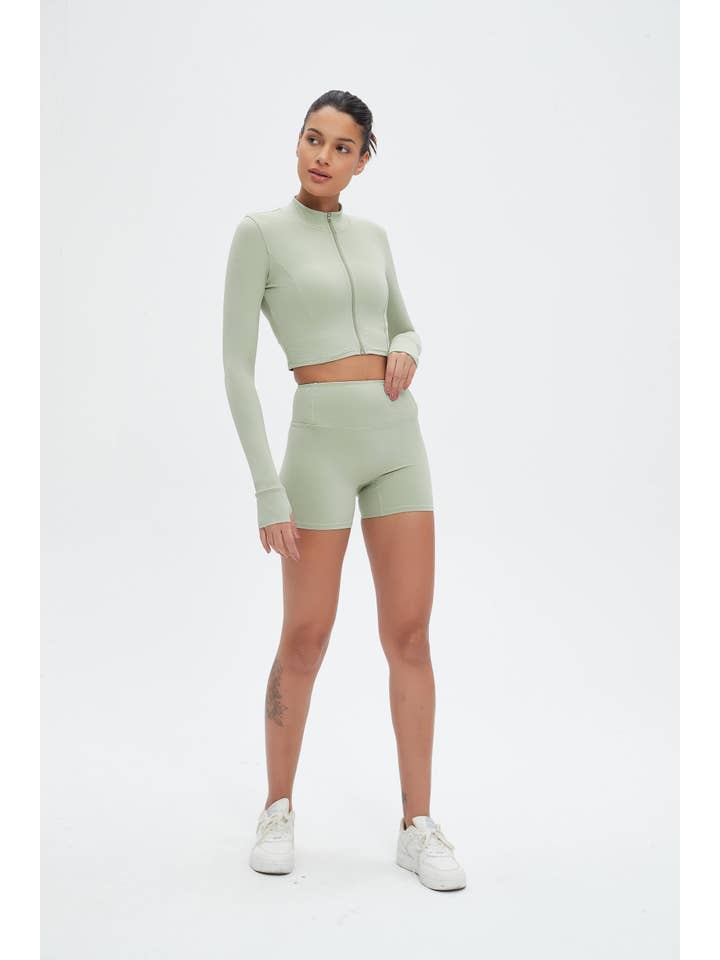Mantra Active - Wholesale Activewear Set - Women's - Rosalind 3-Piece Crop Jacket Workout Activewear Set