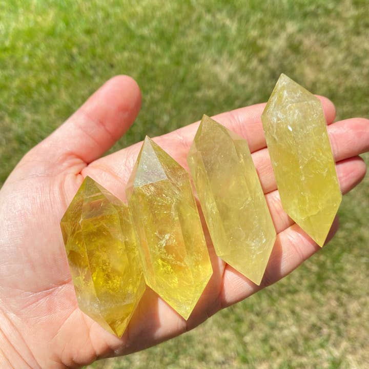 New Moon Beginnings - Wholesale Spiritual Stone/Crystal - Lemon Quartz Double Terminated Point - Polished Crystal