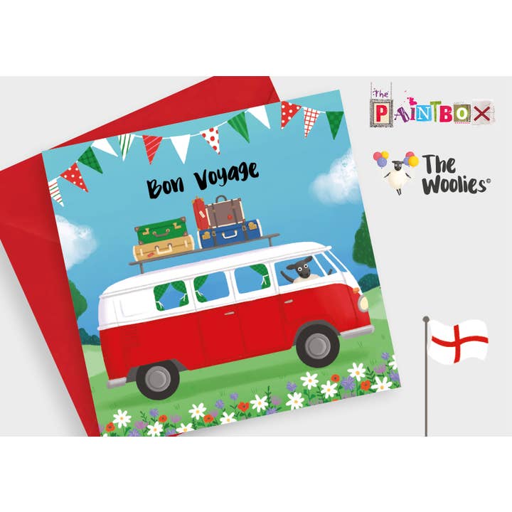 Bon Voyage - Autocaravana vermelha - The English Woolies x6 por atacado de The Paintbox