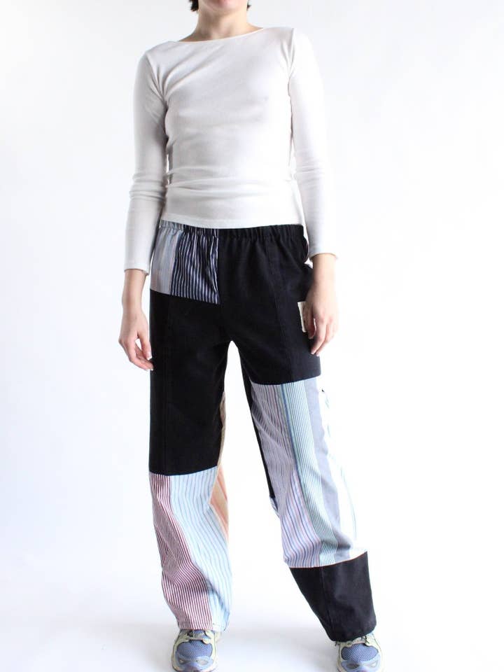 Black Denim x Stripes Pants Bundle for wholesale by American Recycled Clothing