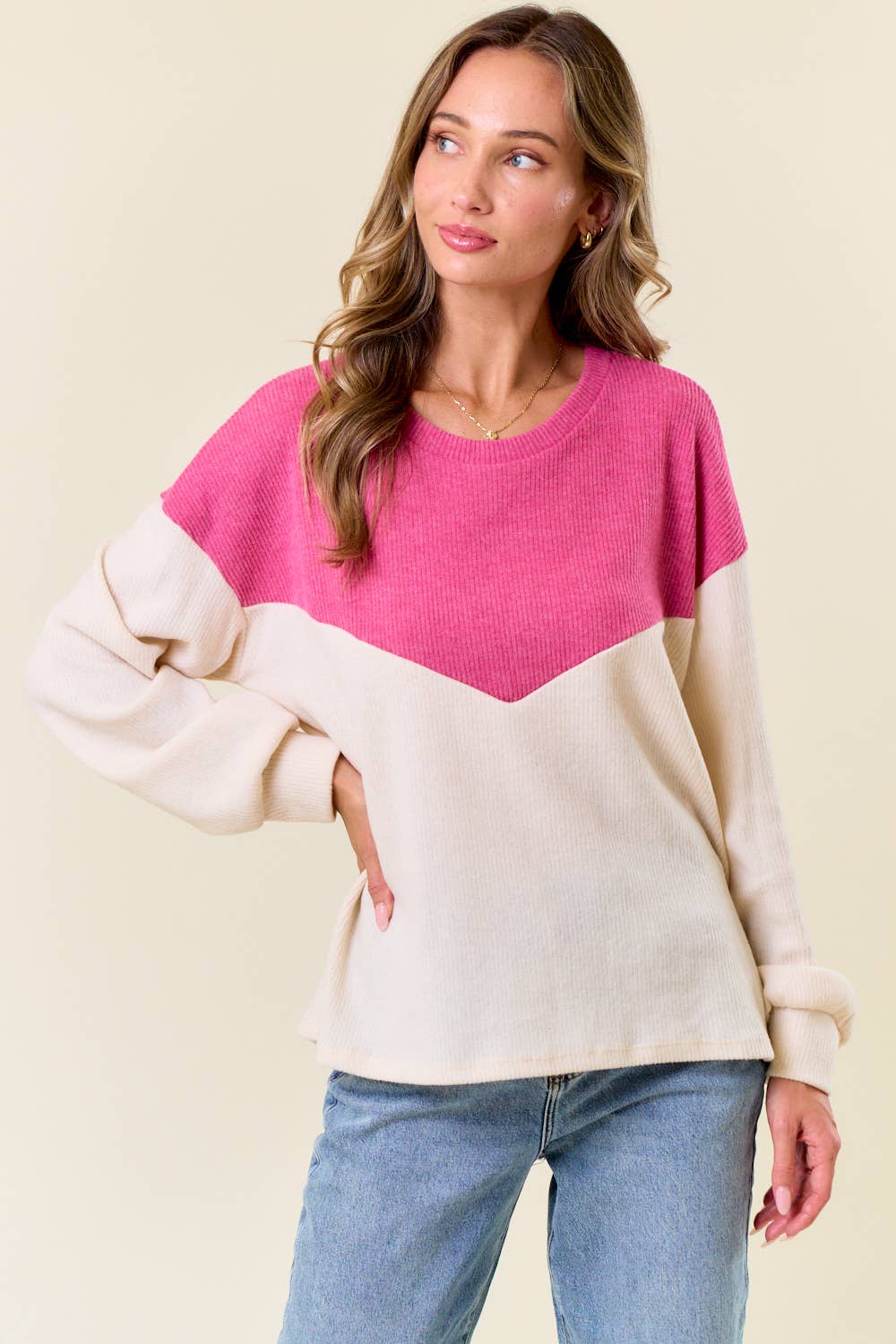 lovely melody – wholesale Stickad topp - Dam – LMT4635-Moment Of Your Life Långärmad topp3