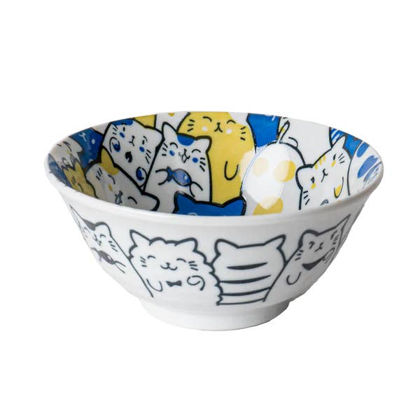 Cuenco mediano de porcelana Bunch of Cats, 19 oz, 6 pulgadas de diámetro x 2.75 pulgadas de alto para venta al por mayor de Urban Tokyo