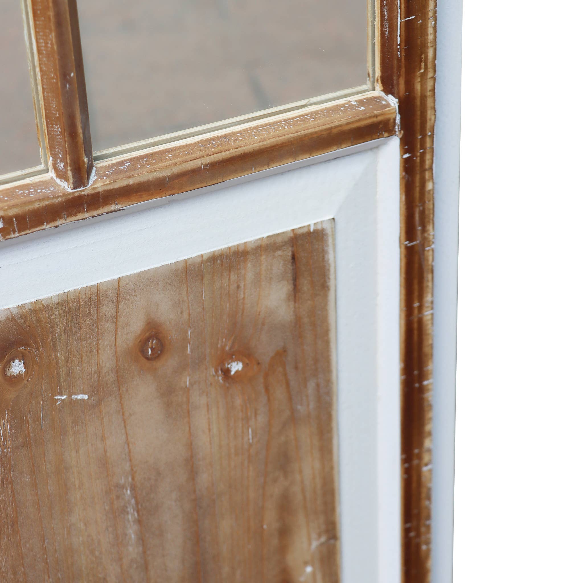 Paris Loft Inc - Venta al por mayor Espejos de pared - Espejo de pared de madera estilo rústico con marco de ventana de 72.8" de altura3