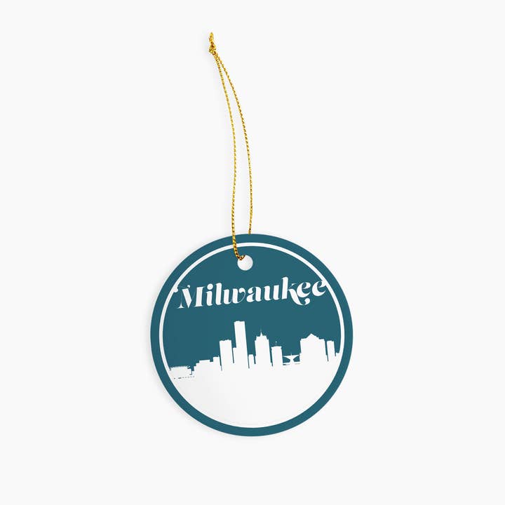 Milwaukee WI retro skyline prydnad | Flera färger för wholesale av Paperfinch Design