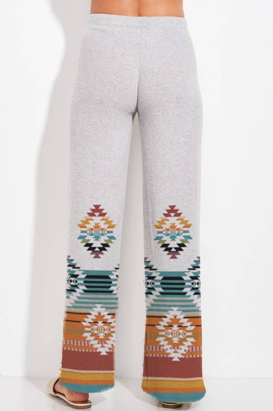 MintChoco - Wholesale Lounge Set - Women's - Aztec print rib loungewear set p1