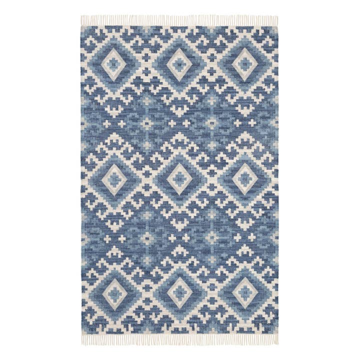 Marmara Kilim Handwoven Cotton Rug | Blue and other Purchase wholesale interlocking mats. Free returns & net 60 terms on Faire trending on Faire.
