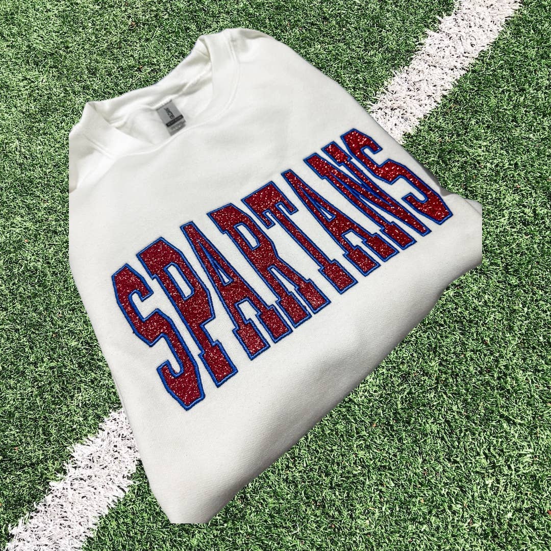 Top Notch - Wholesale Graphic Sweatshirt - Women's - School Spirit Glitter Appliqué Embroidered Sweatshirt 2