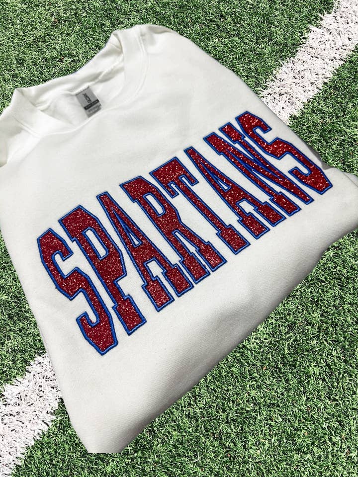 Top Notch - Wholesale Graphic Sweatshirt - Women's - School Spirit Glitter Appliqué Embroidered Sweatshirt 2