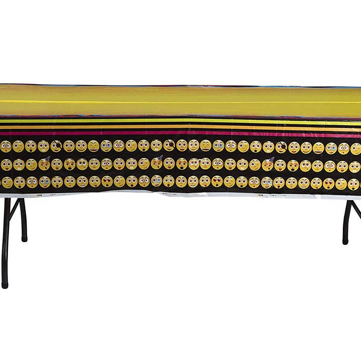 Hammont - Wholesale Disposable Table Cover/Runner - Emoji Party Supplies Tablecloth 54" 108" 4 Pack