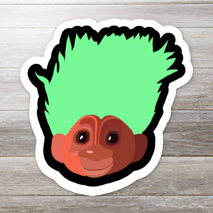 Autocollant pour cheveux Troll - Vert pour la vente par Ozark Sticker Company