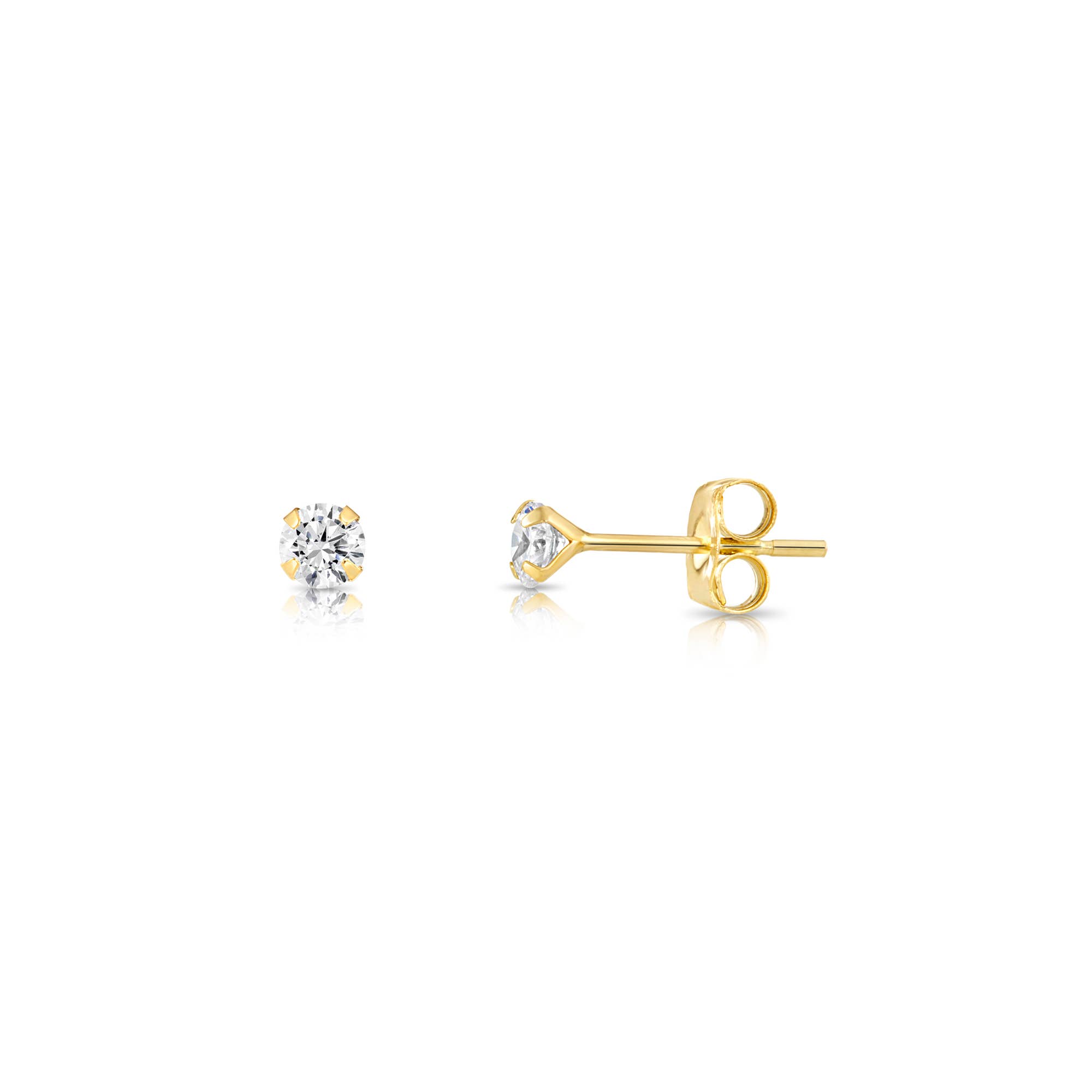 NY Gold & Silver Trading Inc. - Wholesale Stud/Post Earrings - 14K Solid Gold Martini Set CZ Stud Earrings with Push-Back3