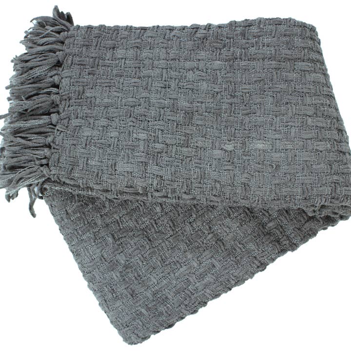 Fabstyles – wholesale Prydnadsfilt – Fabstyles Chenille korg väva kasta filt, 50x60