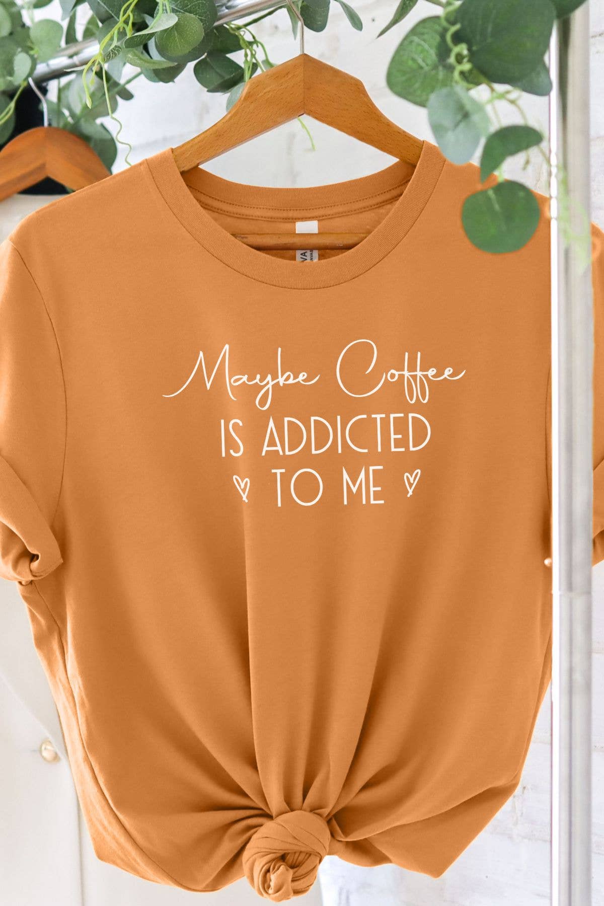 Bella Me - Wholesale Screen Printed T-Shirt - Women's - Maybe Coffee is Addicted Graphic Tee3