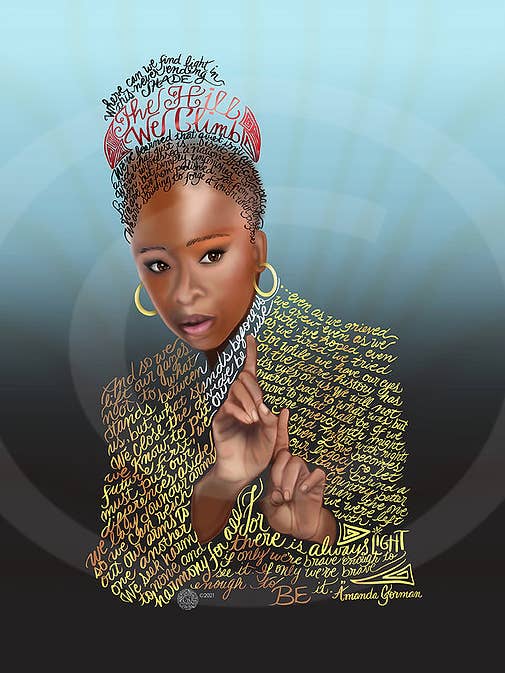 Amanda Gorman This Hill We Climb Inspirational Print for wholesale by Starlene Designs