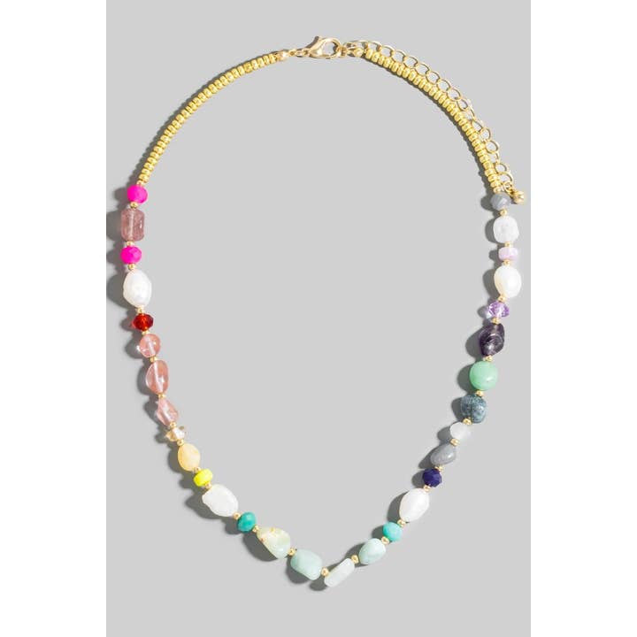 The Looks by Fame Accessories - Wholesale Pendant/Charm Necklace - Pearl And Glass Beaded Necklace