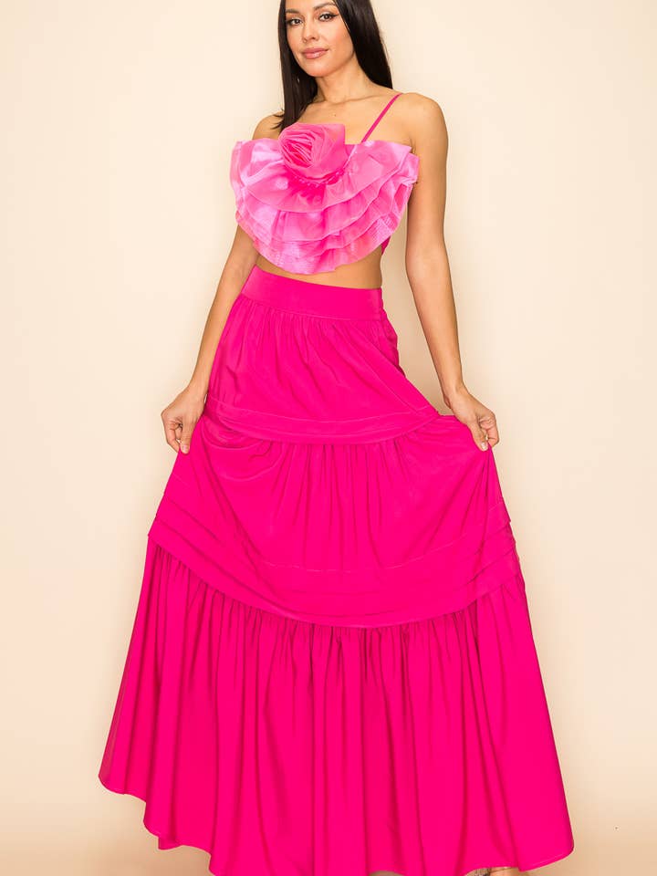 FLOWER TOP AND SKIRT SET - 2 Piece set for wholesale by QMP Moda