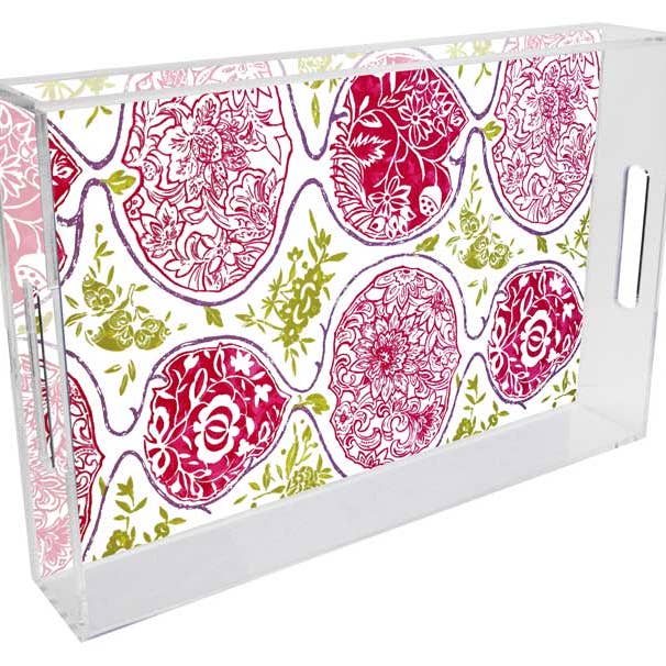T8469-Custom Lucite Tray from Your Fabric or Wallpaper for wholesale by Marye-Kelley