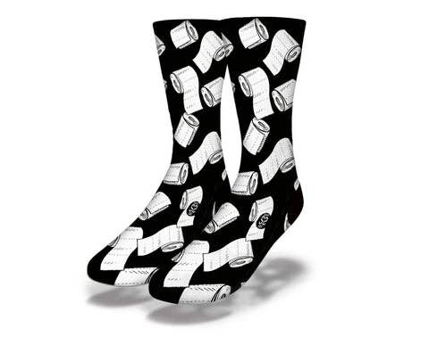 Savvy Sox - Wholesale Socks - Unisex - TOILET PAPER CRISIS Funny Coronavirus Quarantine (Black)0