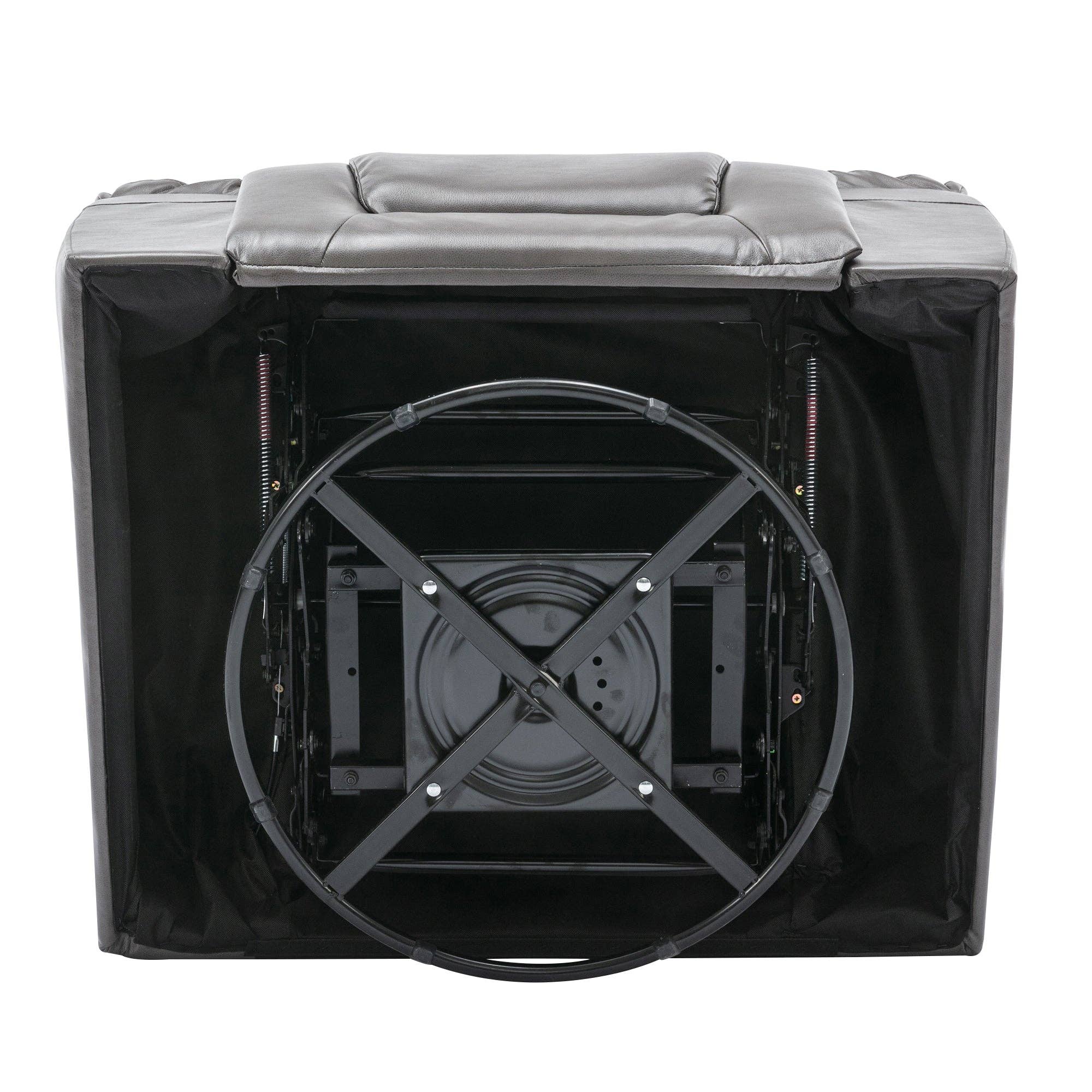 Orange County Decor - Wholesale Chair - 360 Swivel And Rocking Home Theater Recliner Manual Recliner Chair With Wide Armrest For Living Room,Bedroom, Grey Grey Foam Pu27