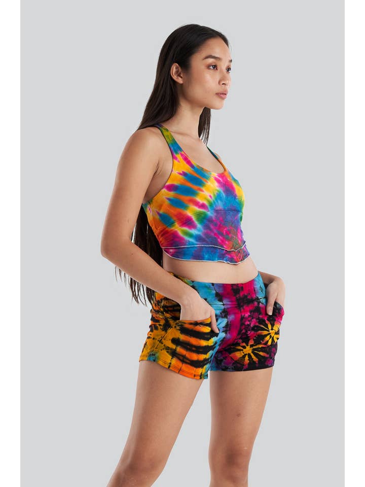 Kathmandu Imports - Wholesale Shorts - Women's - Tie-Dye Booty Shorts (TH-1478)