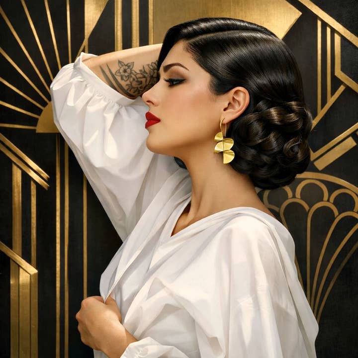 DA VINCI øreringe i forgyldt design med karakter for engroshandel hos LA MAR