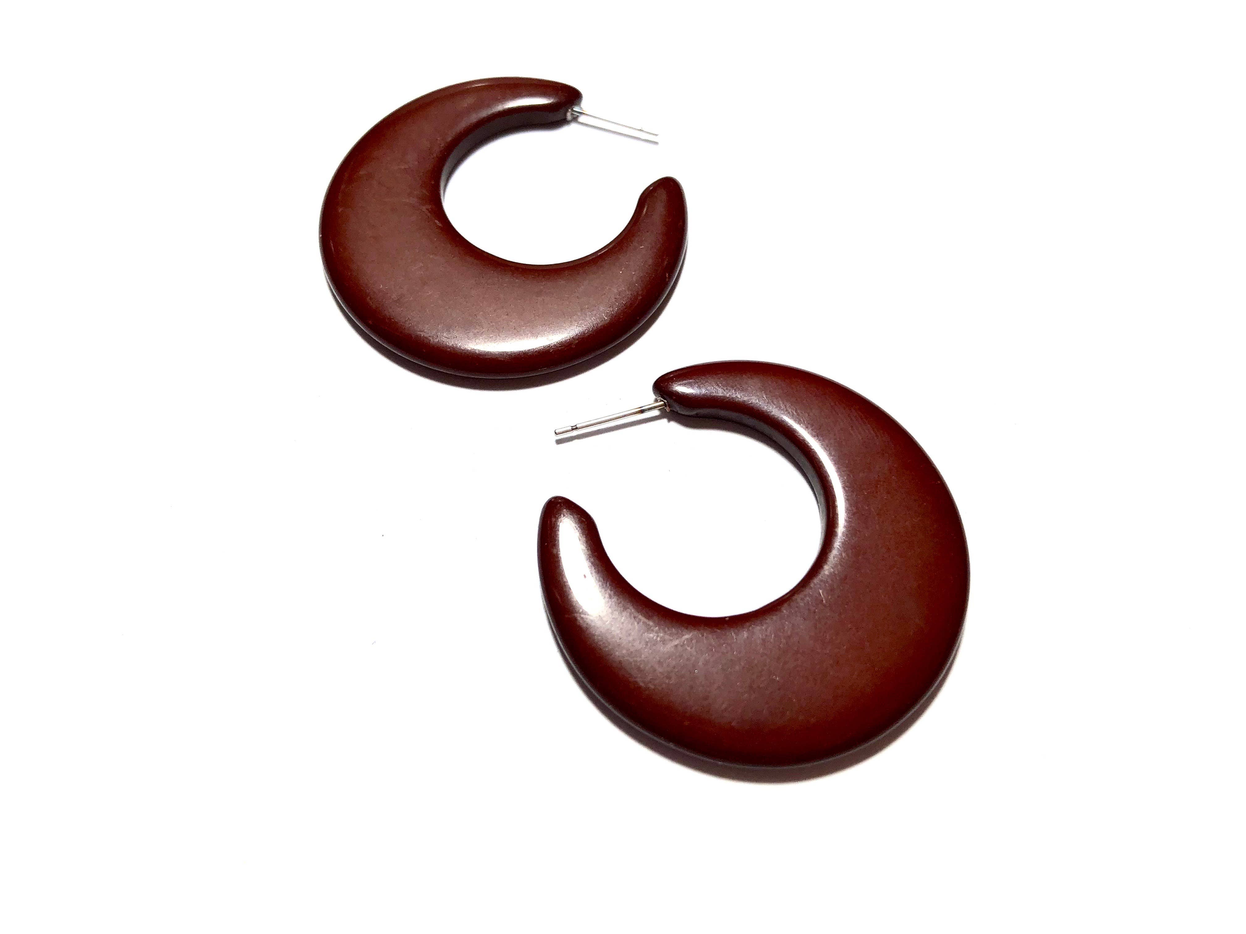 Leetie Lovendale - Wholesale Hoop Earrings - Brown Mod Go Go Lucite Hoop Earrings1