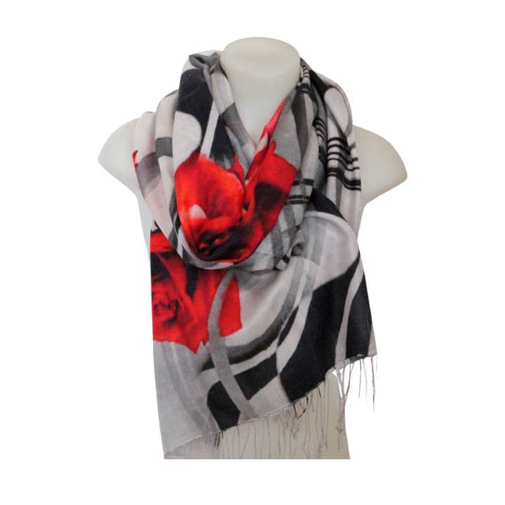 Designer Silk Scarf - Rose for wholesale by Deidaa