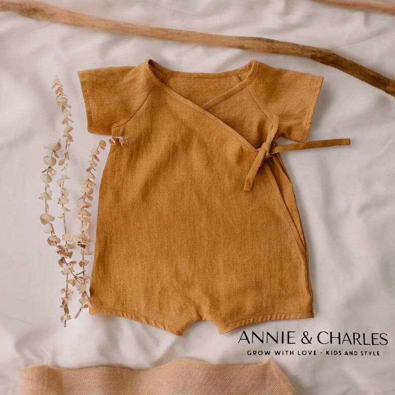 Annie & Charles - Wholesale Bodysuit (Non-Footed) - Baby - Annie & Charles® organic linen summer suit0