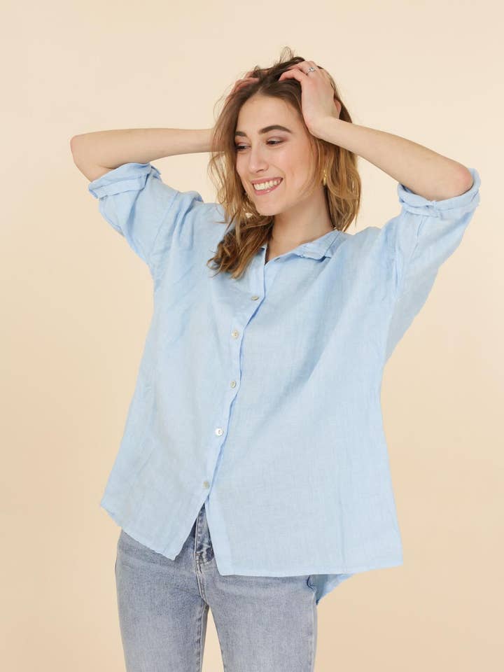 Camisas de 100% lino REF. 20090 para venta al por mayor de LÉA & LUC