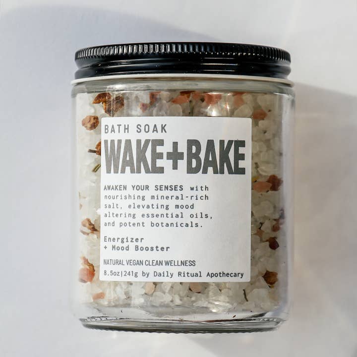 Daily Ritual Apothecary - Wholesale Bath Soak/Milk - Wake + Bake Bath Soak Glass Jar