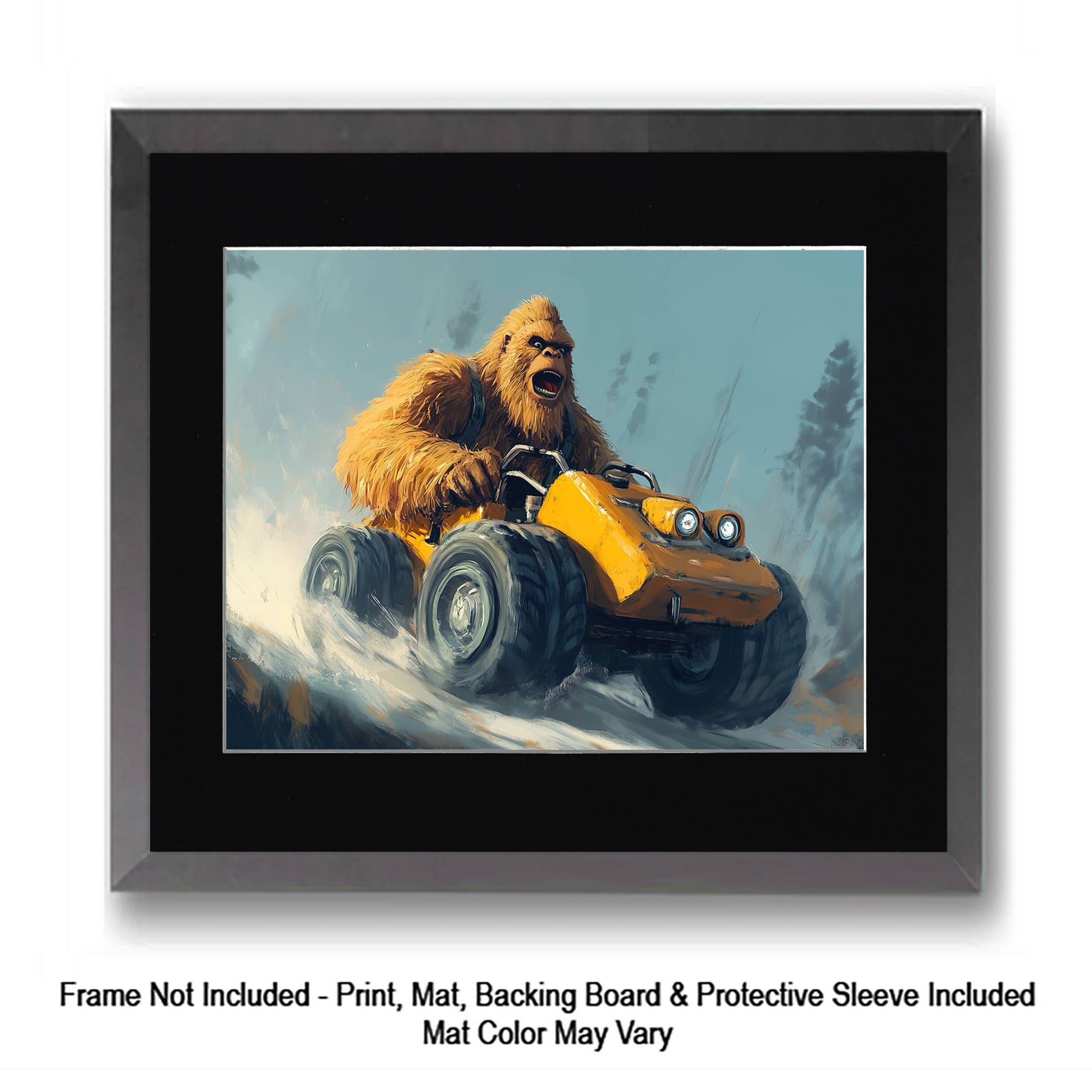 Mowbi - Vendita all'ingrosso Stampa artistica - Tipo Tosto, Bigfoot: Credi in Te Stesso - Stampe d'Arte di Criptidi - Stampe di Bigfoot – Opera d'Arte 8″x8″ in Passepartout 12″x12″32