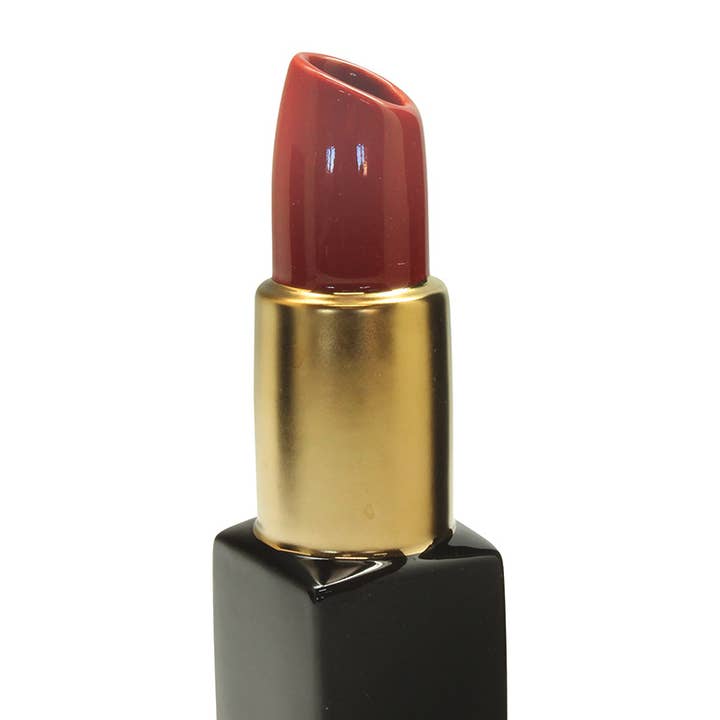 Vaso de cerâmica em formato de batom “Milano” dourado/preto/vermelho por atacado de Gilde Handwerk Macrander GmbH & Co. KG