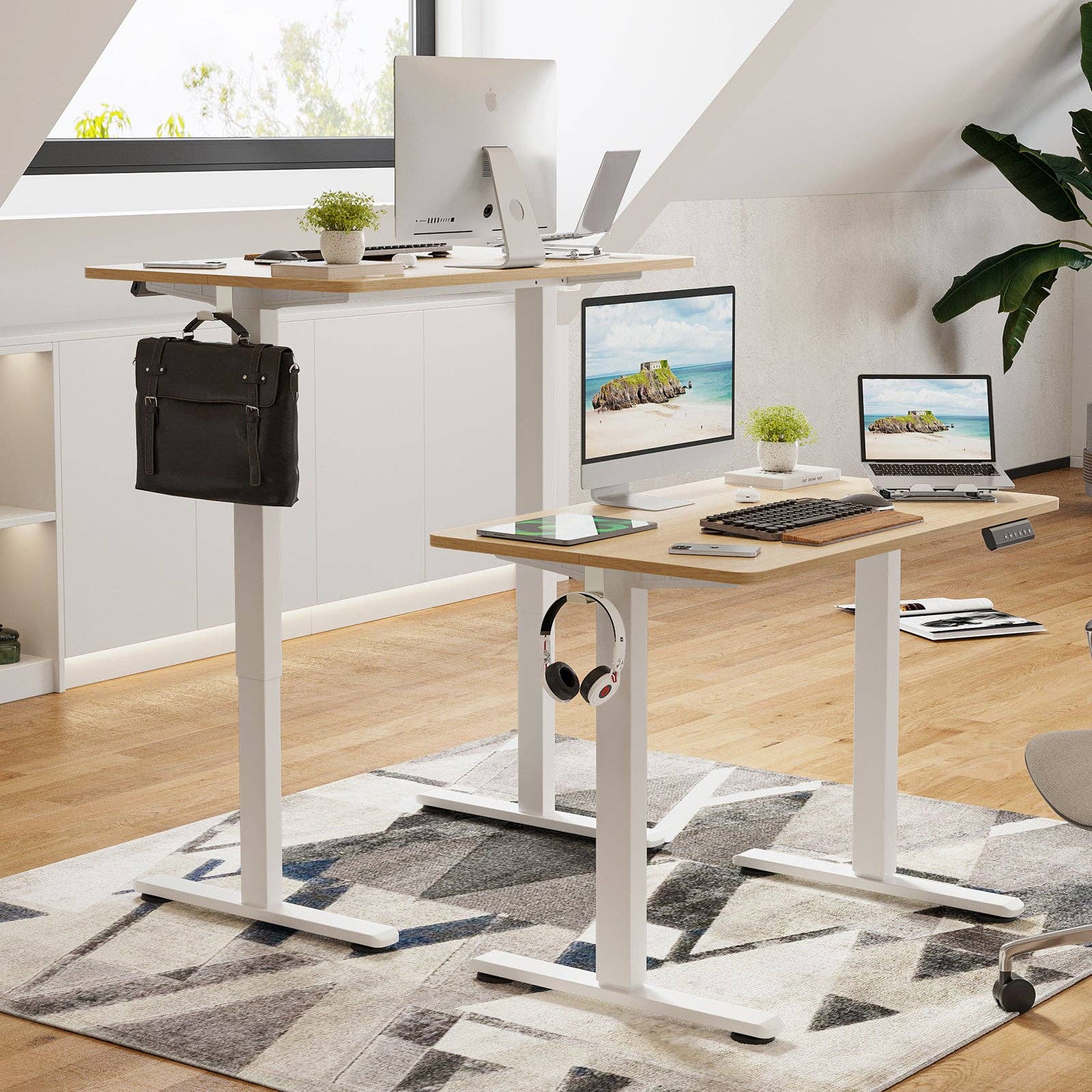 39F Inc. - Wholesale Desk Set - STARY Electric Standing Desk 40.55"x24" ,Natural4