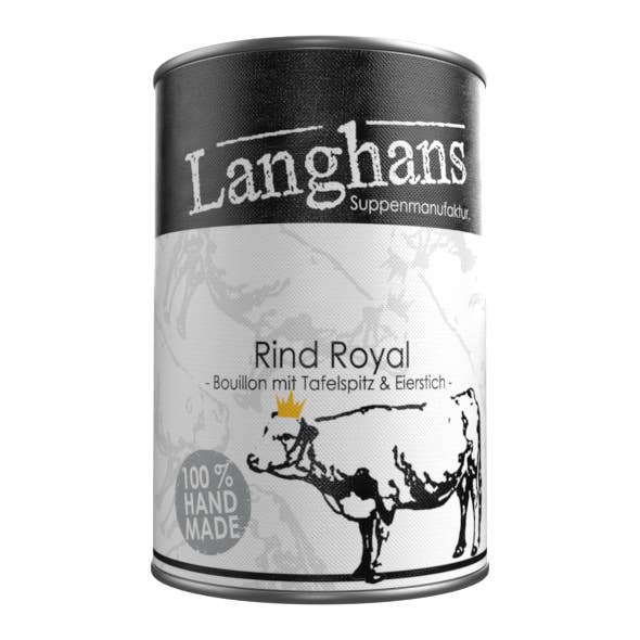 Langhans Suppenmanufaktur - Wholesale Soup - ROYAL BEEF. Bouillon with boiled beef & egg topping