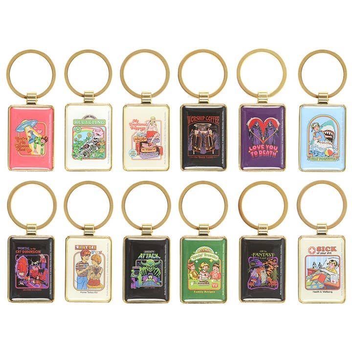 Something Different Wholesale - Vente Porte-clés – unisexe - Ensemble de 12 porte-clés en émail par Steven Rhodes2