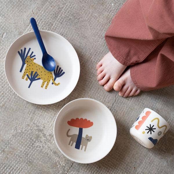 EKOBO - Wholesale Dinnerware Set - Kids & Baby - Bambino Kids Set LEOPARD2