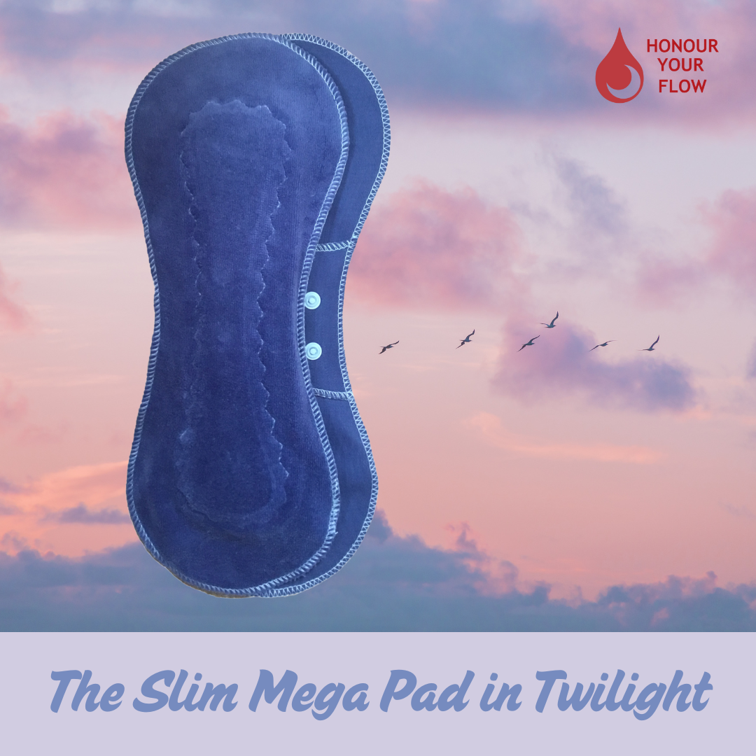 Honour Your Flow – wholesale Menstrual pad/liner – Slim Mega - Reusable Sanitary Period Pads in Organic Cotton6