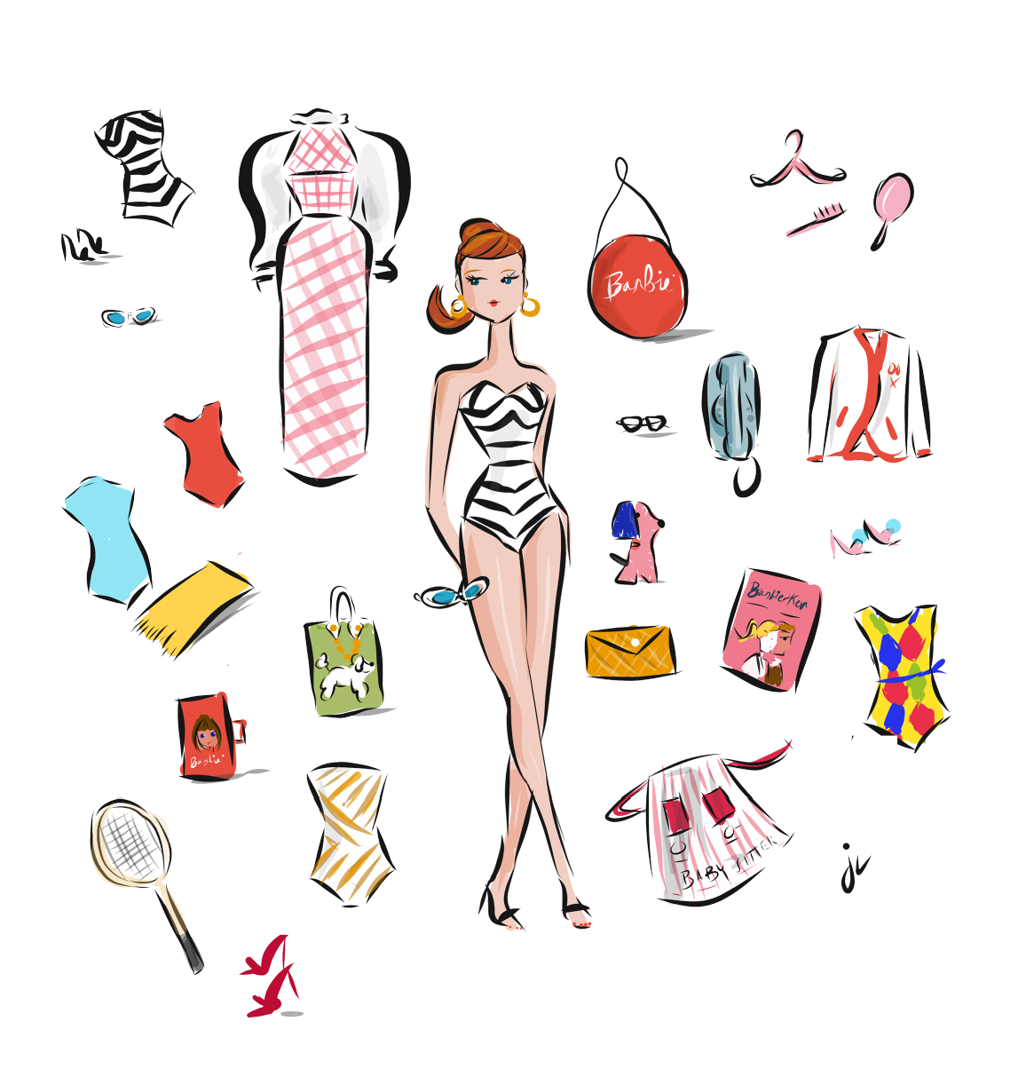 Jennifer Vallez - Wholesale Coffee Mug - Barbie Love - mug, travel mug tote & cosmetic pouch (sold separately - choose from dropdown)7