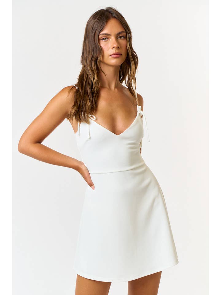 Blue Blush - Wholesale Dress - Women's - BD24000 BOW STRAP DETAIL A-LINE MINI DRESS