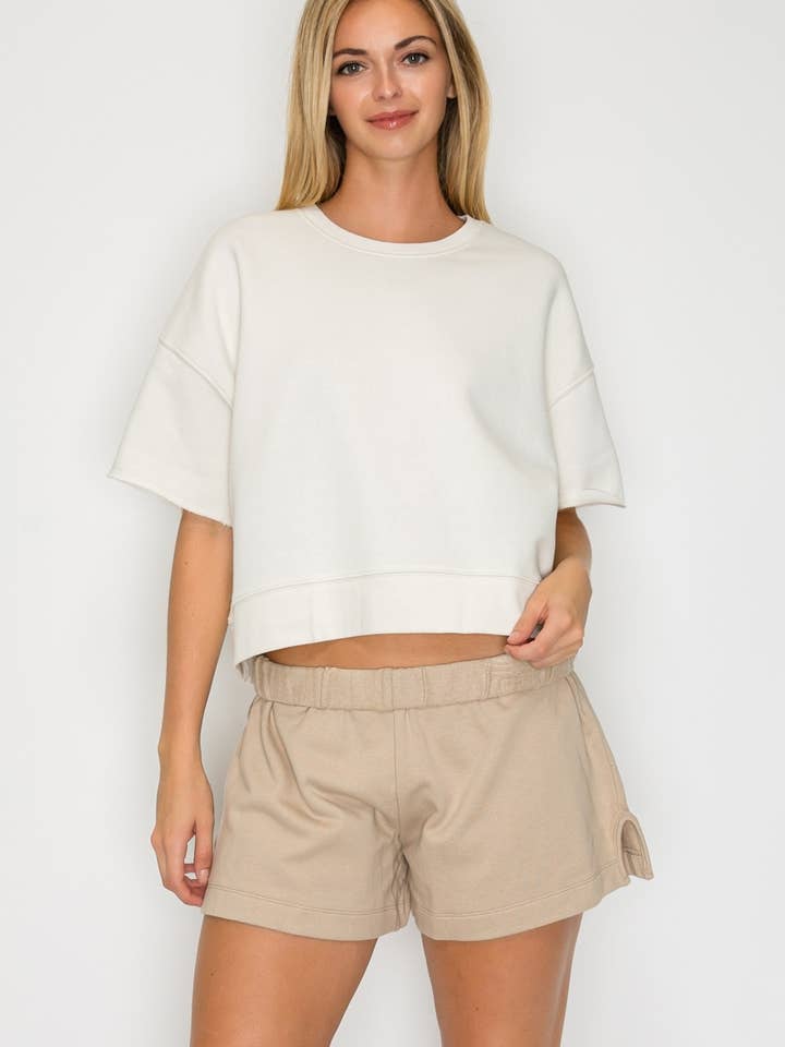 Överdimensionerad avklippt pullovertröja för wholesale av Pink Irene Wholesale