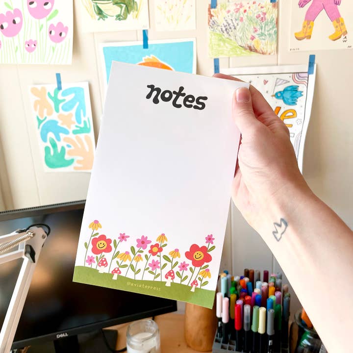 Spring Notes Large Floral Notepad for wholesale by Aviate Press