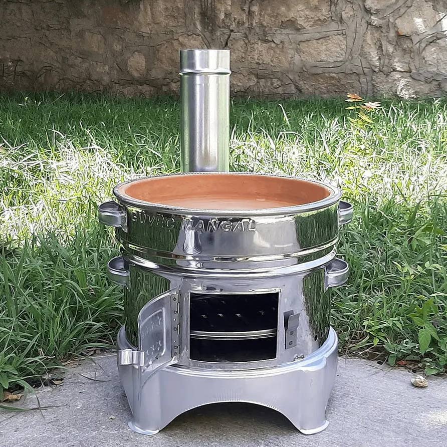 Hakan - Wholesale Outdoor Grill Tools - Portable Guvec Mangal Soba Clay Grill Barbecue Stove 15 in 5