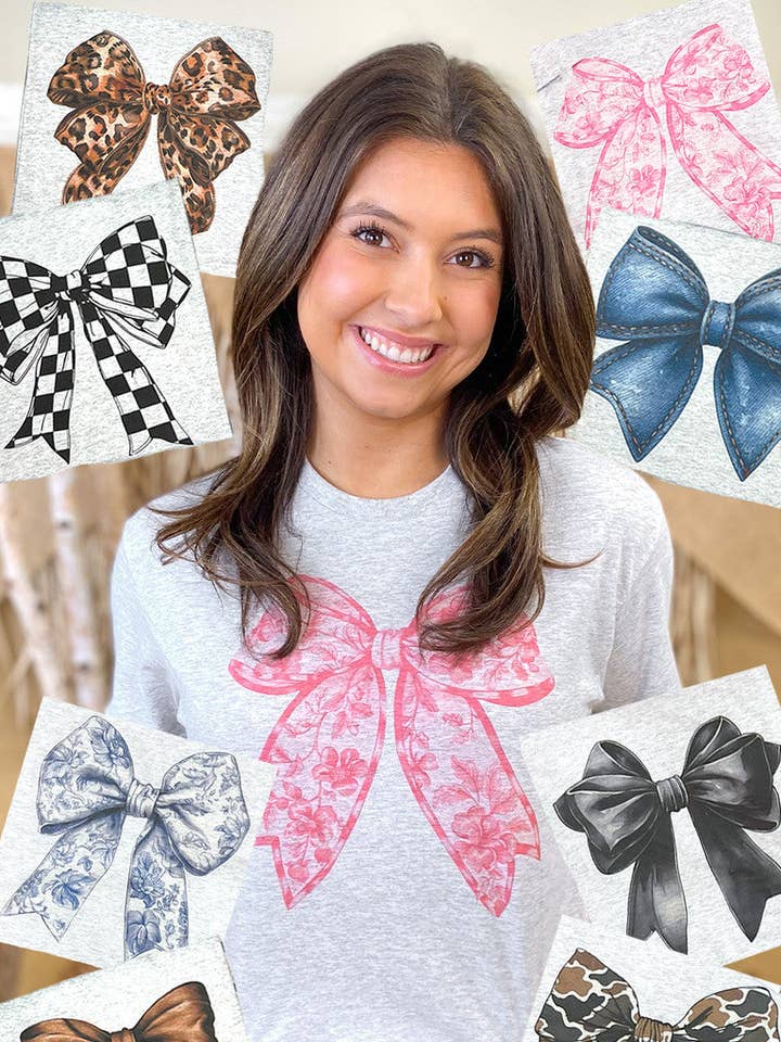 Big On Bows Graphic T-Shirt for wholesale by Sugar Stitch