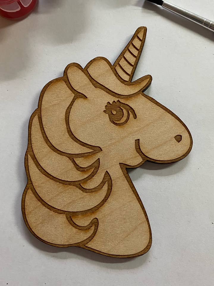 Unfinished Wooden Unicorn to Paint. Unicorn Wooden Blank. for wholesale by C & A Engraving and Gifts