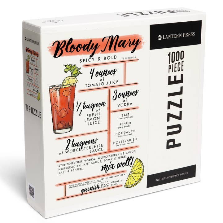 PUZZLE DE 1000 PIÈCES Bloody Mary, recette de cocktail pour la vente par Lantern Press